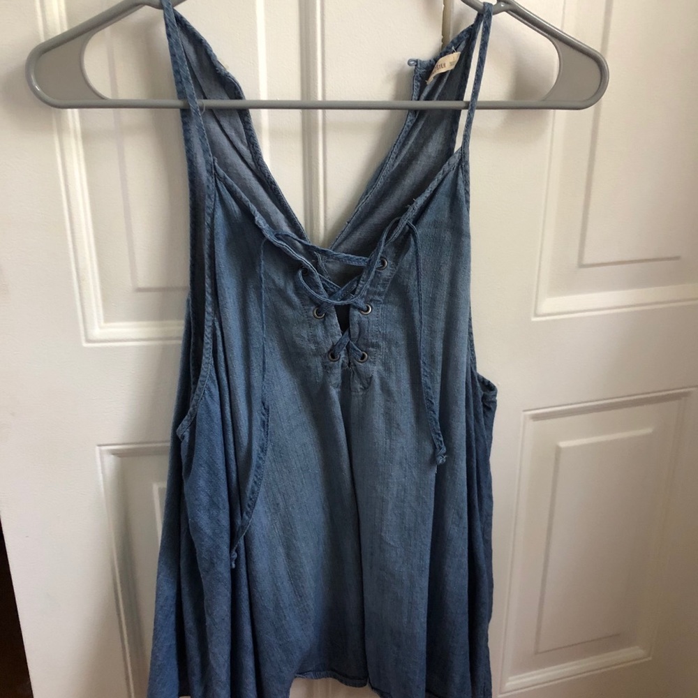 hollister jean tank
